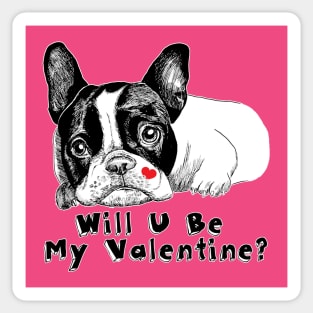 French bulldog on Valentine's day Sticker